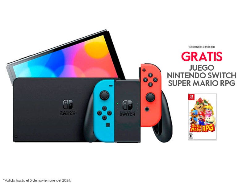 Consola Nintendo Switch™ Modelo OLED + Controles Joy-Con Neon Red y Neon Blue