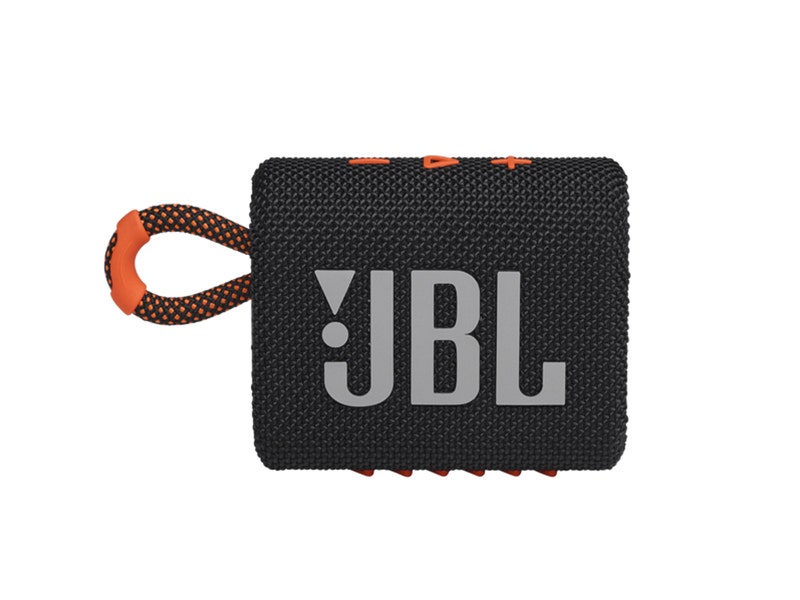 Bocina JBL GO 3 Inalámbrica con Protección al Agua y Polvo (Negro/Naranja)