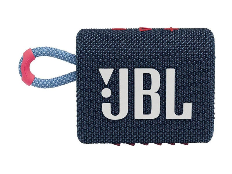 Bocina JBL GO 3 Inalámbrica con Protección al Agua y Polvo (Azul/Rosado)