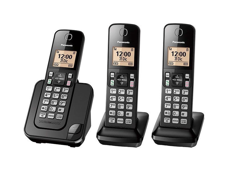 Teléfono dect con altavoz digital y 3 auriculares